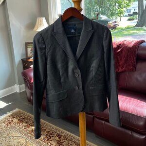 J Crew Suit SET Grey Striped Blazer Size 4 and Wide Leg Pants Size 2 FavoriteFit